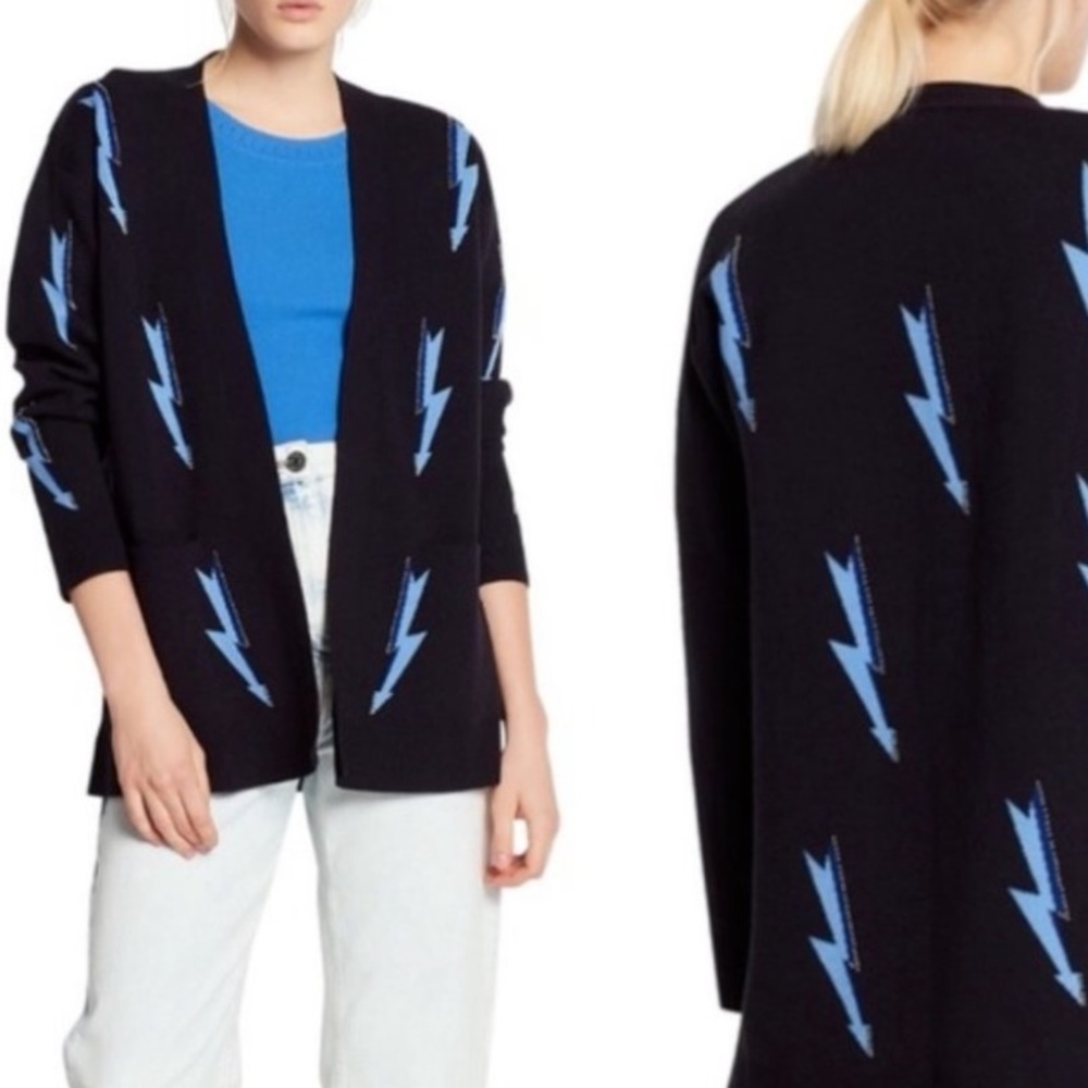 Sandro Paris Juste Lighting Bolt beaded Cardigan